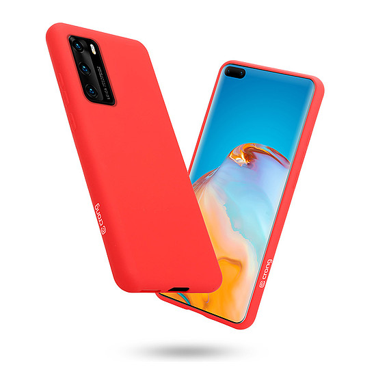 Crong Color Cover - Rugalmas tok Huawei P40 piros készülékhez (CRG-COLR-HP40-RED)