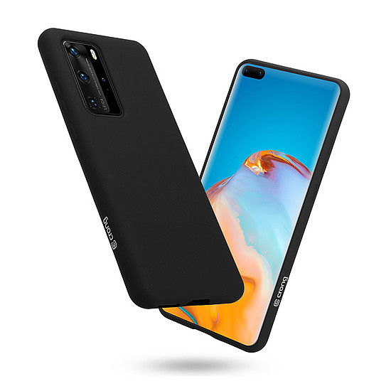 Crong Color Cover - Rugalmas tok Huawei P40 Pro készülékhez fekete (CRG-COLR-HP40P-BLK)
