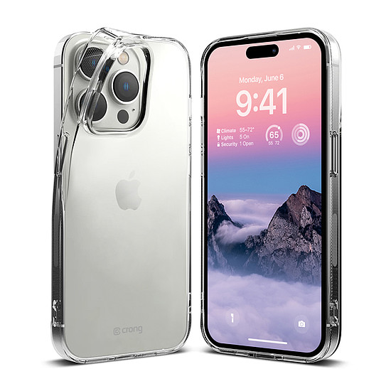 Crong Crystal Slim Cover iPhone 14 Pro készülékhez átlátszó (CRG-CRSLIM-IP1461P-TRS)