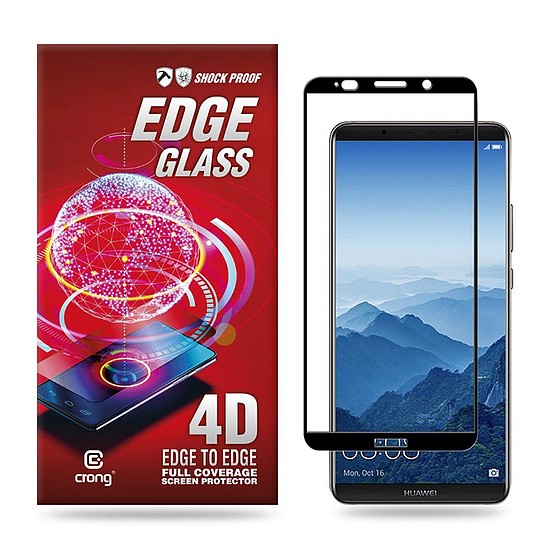 Crong Edge Glass - Teljesen ragasztós, éltől szélig 9H üveg képernyővédő fólia Huawei Mate 10 készülékhez (CRG-GLEDGE-HM10)