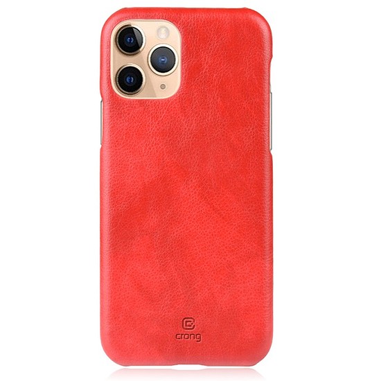 Crong Essential Cover - PU bőr tok iPhone 11 Pro Max készülékhez piros (CRG-ESS-IP11PM-RED)