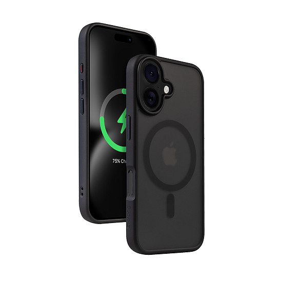 Crong Hybrid Frost MAG burkolat - MagSafe tok iPhone 16-hoz fekete (CRGHFMIP1661BLK)