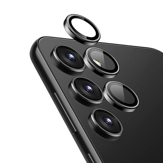 Crong lencsegyűrű - Edzett üveg a fényképezőgép objektívjéhez Samsung Galaxy S24+ fekete (CRG-LRSGS24P-BLK)