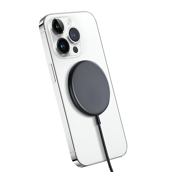 Crong MagSpot - Alumínium vezeték nélküli MagSafe töltő grafit (CRG-MS15W-GRP)
