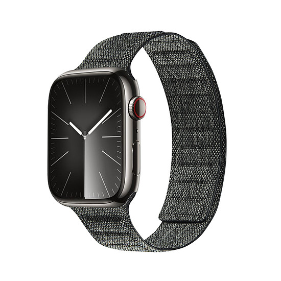 Crong Melange - Mágneses szíj Apple Watchhoz 44/45/46/49 mm fekete mélange (CRG-44MEL-BLK)