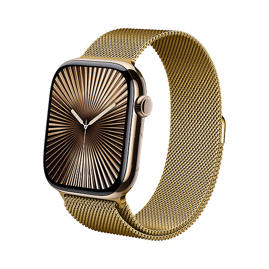 Crong Milano Steel - Rozsdamentes acél szíj Apple Watchhoz 38/40/41/42 mm arany (CRG-40MST-GLD)