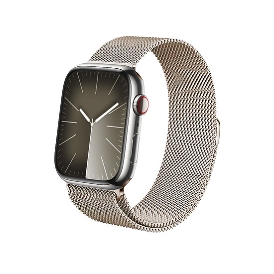 Crong Milano Steel - Rozsdamentes acél szíj Apple Watchhoz 38/40/41/42 mm pezsgő (CRG-40MST-CHP)