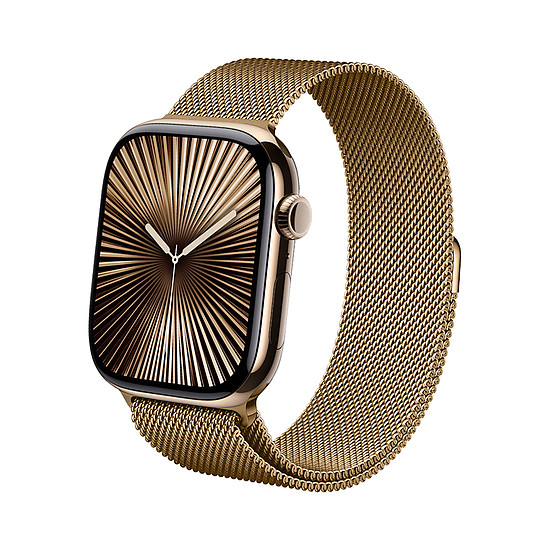 Crong Milano Steel - Rozsdamentes acél szíj Apple Watchhoz 38/40/41/42 mm rózsa arany (CRG-40MST-RSP)