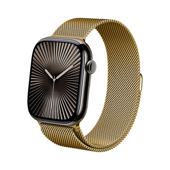Crong Milano Steel - Rozsdamentes acél szíj Apple Watchhoz 44/45/46/49 mm arany (CRG-44MST-GLD)