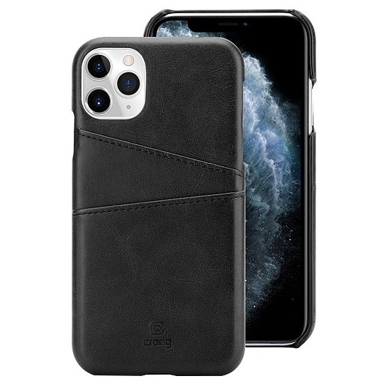 Crong Neat Cover - PU bőr tok iPhone 11 Pro készülékhez fekete (CRG-NTC-IPH11P-BLK)