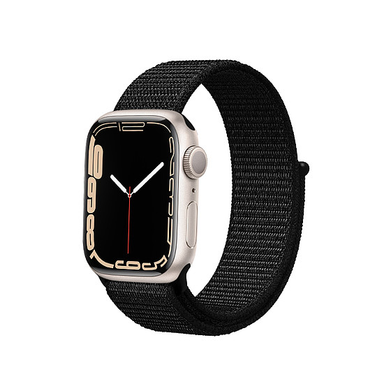 Crong Nylon Reflex - Sportszíj Apple Watchhoz 44/45/46/49 mm fekete (CRG-44RFB-BLK)