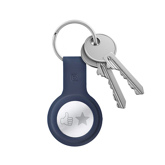 Crong szilikon tok kulcstartóval - Védőtok az Apple AirTag kulcstartóhoz tengerkék (CRG-ATS-BLUE)