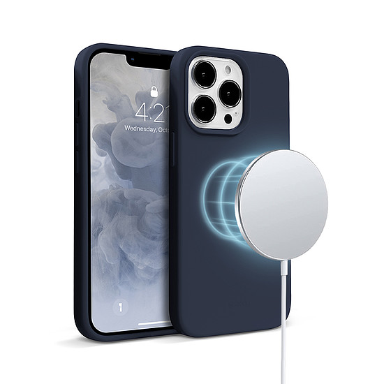Crong színes burkolatú mágneses tok iPhone 13 Pro Max készülékhez tengerkék (CRG-COLRM-IP1367-BLUE)