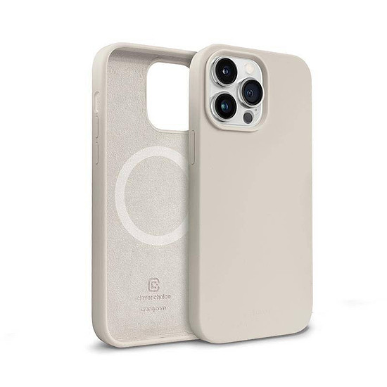 Crong színes burkolatú mágneses tok iPhone 14 Pro Max készülékhez Stone (CRG-COLRM-IP1467P-STN)