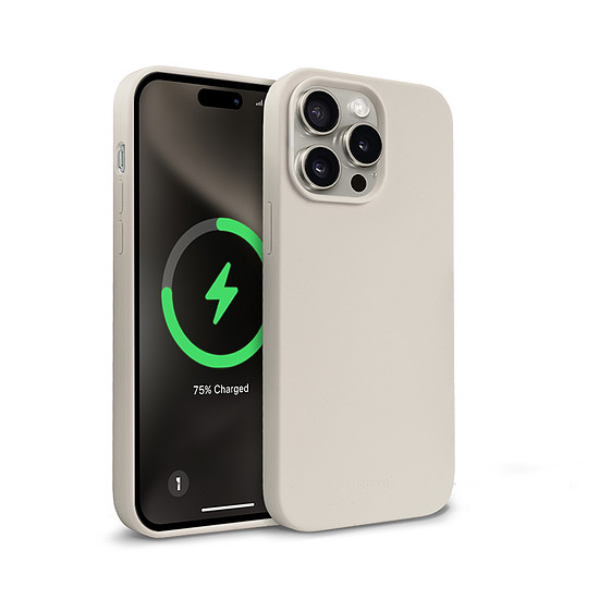Crong színes mágneses burkolat - iPhone 15 Pro Max MagSafe kőbézs tok (CRGCOLRMIP1567PSTN)