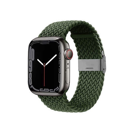 Crong Wave Band - Fonott szíj Apple Watchhoz 44/45/46/49 mm zöld (CRG-44WAV-GRN)