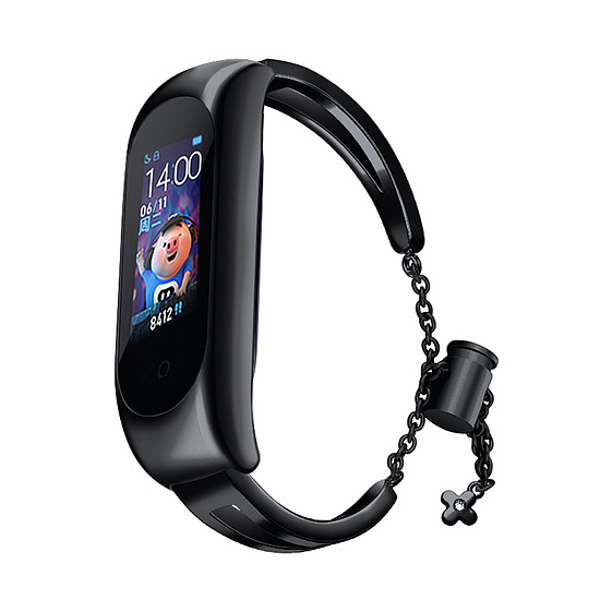 Csere fém pántos karkötő szíj Xiaomi Mi Band 6 / 5 / 4 / 3 fekete