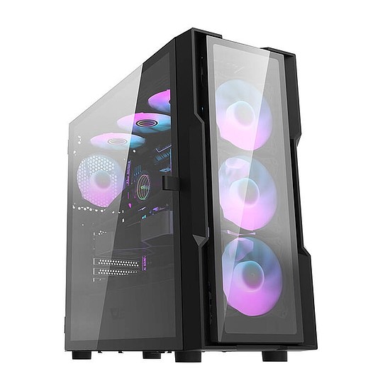Darkflash DK431 Glass számítógépház + 4 RGB ventilátor fekete (DK431 Glass + 4 fans)
