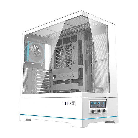 Darkflash DY451 PRO számítógépház + 1 ventilátor fehér (DY451 PRO White)