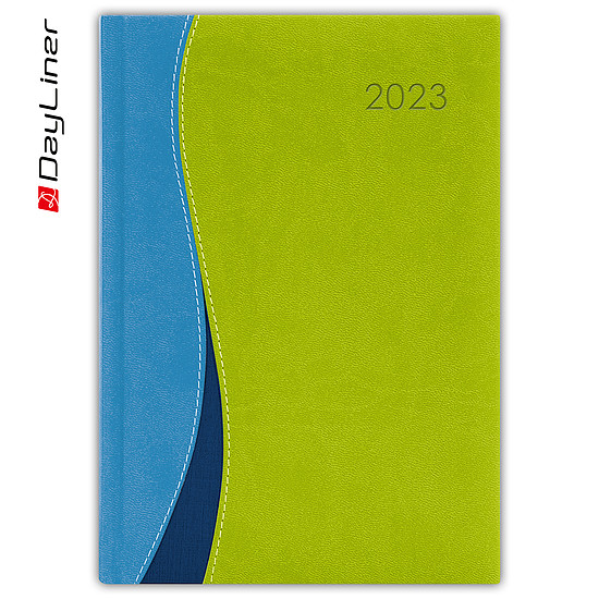 Dayliner agenda Dubai A5 napi kék-zöld