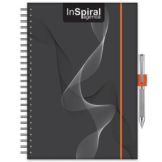 Dayliner agenda InSpiral A5 heti fekete-narancs 2026