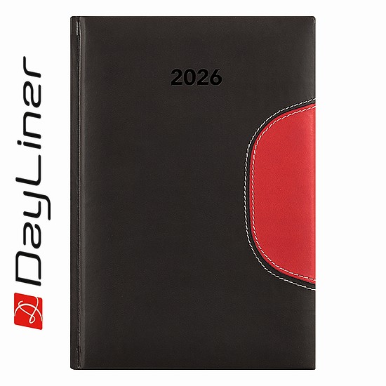 Dayliner agenda Memphis A5 napi fekete-piros 2026