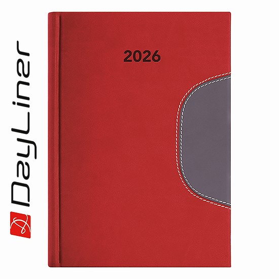 Dayliner agenda Memphis A5 napi piros-szürke 2026