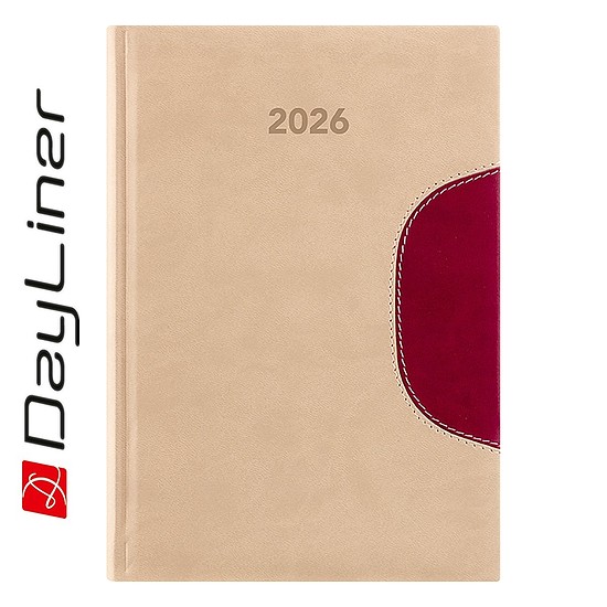 Dayliner agenda Memphis B5 heti bézs-padlizsán 2026