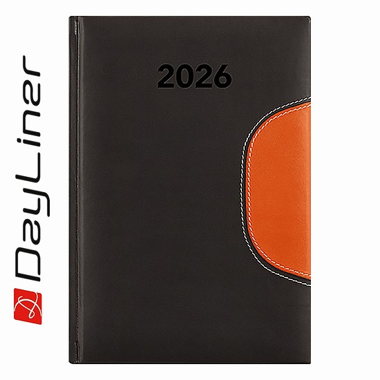 Dayliner agenda Memphis B6 heti fekete-narancs 2026