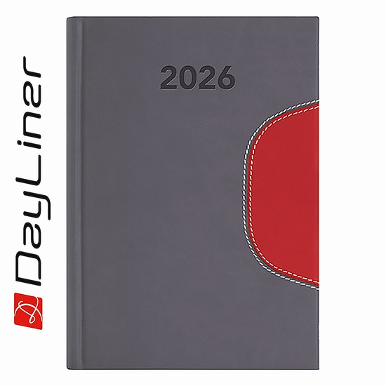 Dayliner agenda Memphis B6 heti szürke-piros 2026