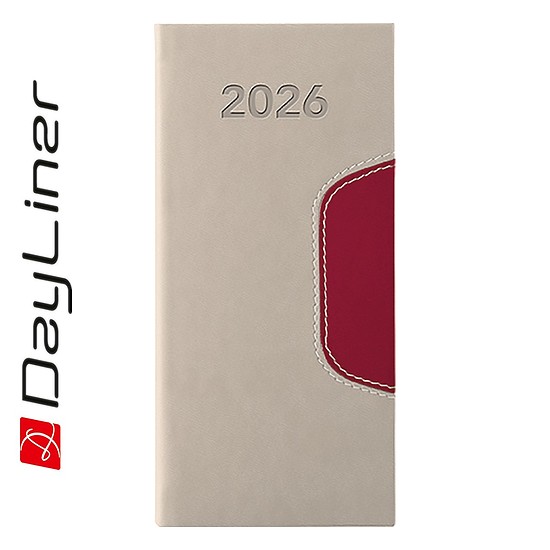 Dayliner agenda Memphis fekvő zsebnaptár bézs-padlizsán 2026