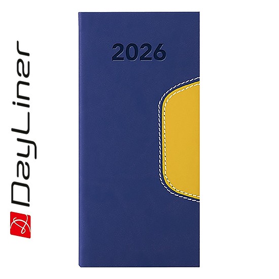 Dayliner agenda Memphis fekvő zsebnaptár kék-sárga 2026