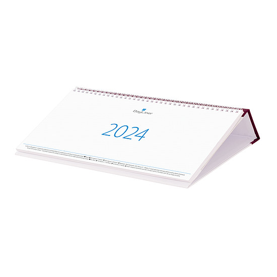 Dayliner asztali naptár Club 320x150 mm,fekvő háttal bordó 2024