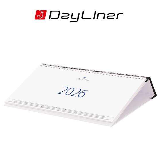 Dayliner asztali naptár Club fekvő fekete 2026