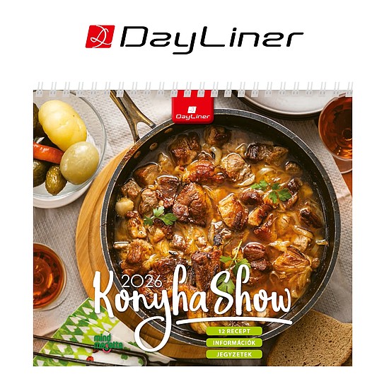 Dayliner asztali naptár KonyhaShow - Mindmegette - álló mini 2026