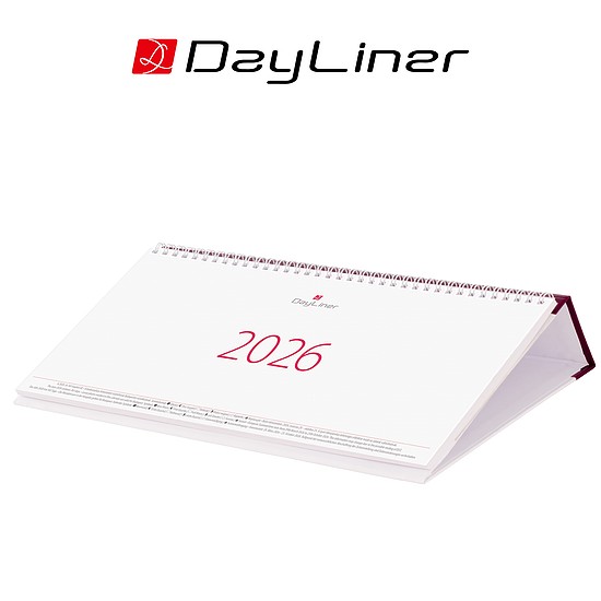 Dayliner asztali naptár Oktáv fekvő bordó 2026