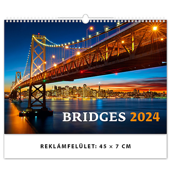 Dayliner falinaptár Bridges 450x315 mm reklámfelület: 70mm 2024