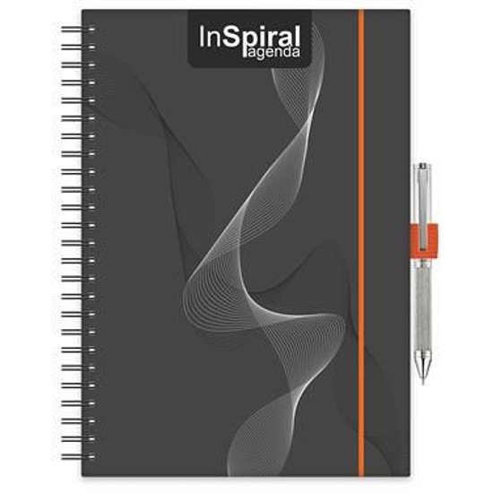 Dayliner naptár tervező A5 heti InSpiral fekete-narancs