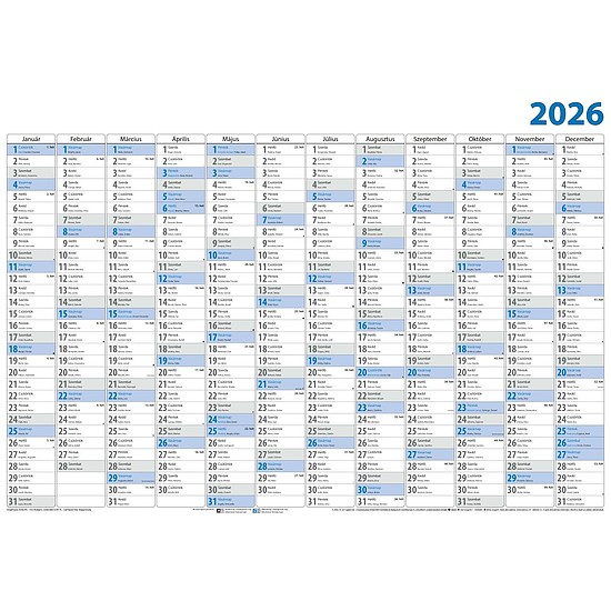 Dayliner plakátnaptár karton csomagolásban