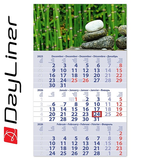 Dayliner speditőr naptár 1 tömb 3 hónap Primus Club Hangulat 2026