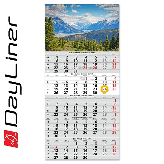 Dayliner speditőr naptár 1 tömb 5 hónap Hegy 2026