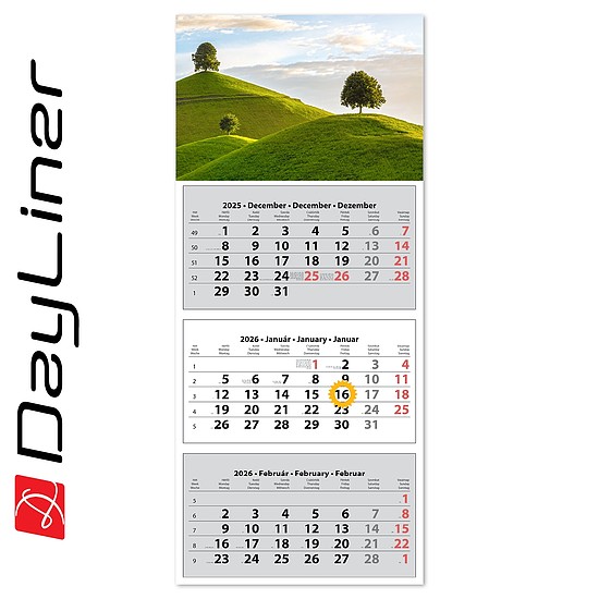 Dayliner speditőr naptár 3 tömb 3 hónap TRN Hangulat 2026