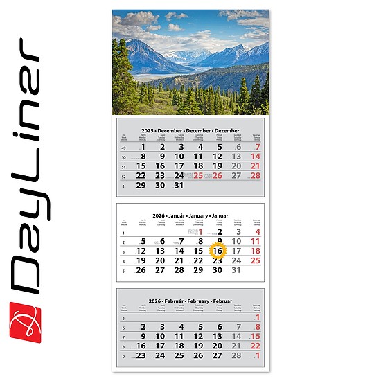 Dayliner speditőr naptár 3 tömb 3 hónap TRN Hegy 2026