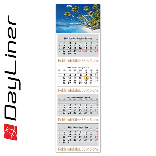 Dayliner speditőr naptár 4 tömb 4 hónap Vízpart 2026