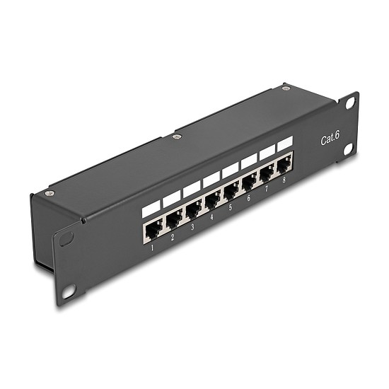 Delock 10 Kapcsolókészülékes patch panel 8 porttal Cat.6