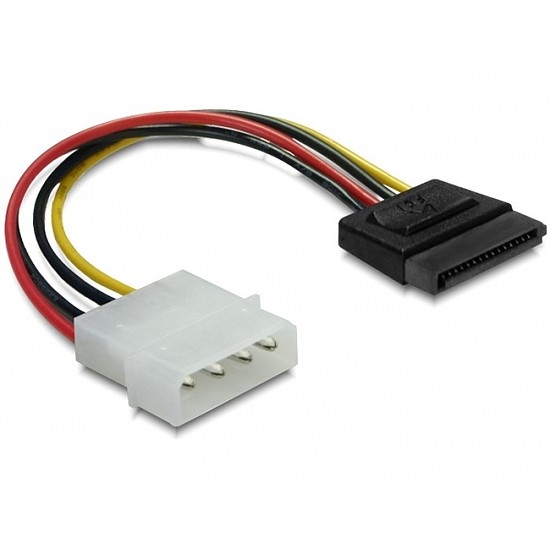 Delock 15 tűs SATA HDD (egyenes) 4 tűs apa (Molex) hálózati kábel, 12 cm (60100)