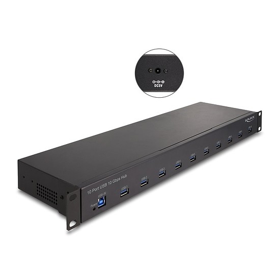 Delock 19 ipari hub 10 x USB 10 Gbps A-típusú