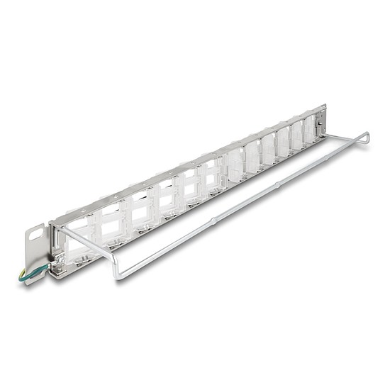 Delock 19 Keystone patch panel 24 dönthető porttal és húzásmentesítéssel