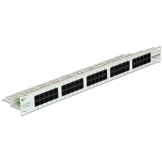 Delock 19 Patch Panel 50 portos Cat.3 ISDN szürke színű (43030)