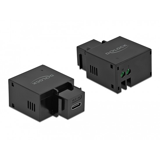 Delock 2,1 A-s, fekete, USB Type-C töltő portos Keystone modul (87793)